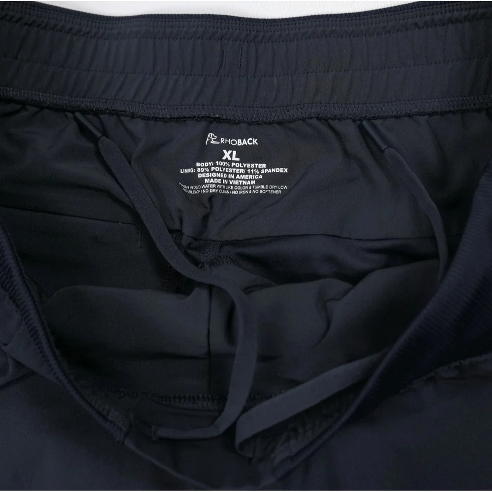 Rhoback Mens Performance Joggers Navy Blue XL Elastic Waist Activewear Pants